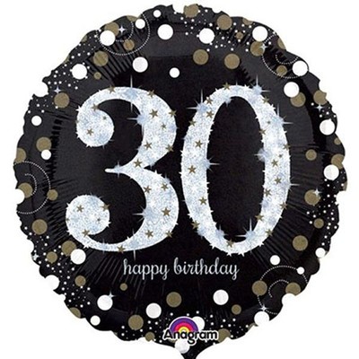 Sparkling 30th Birthday Foil Balloon- (BNE Delivery)