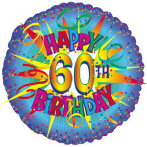 Happy 60th Birthday Balloon | Foil Balloons Brisbane | Brizzie Baskets product photo