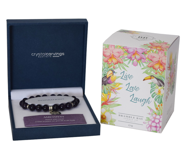 Live Candle and Bracelet Gift | Gourmet Hampers |  Australia Delivery product photo