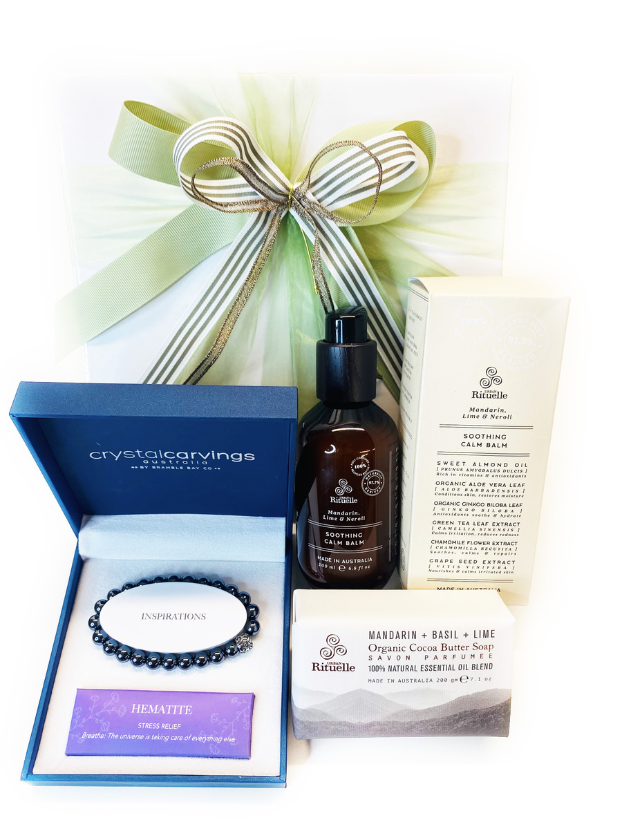 Gifts for Men | Destress Hematite Bracelet | Brizzie Baskets  product photo