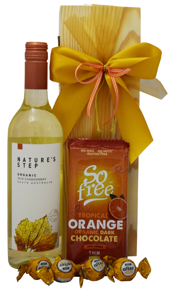 Organic Wine and Chocolates Gift Hamper | Brizzie Baskets product photo
