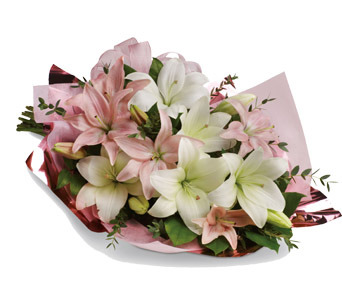   Pink and White Lily Bouquet | Albany Creek Delivery | lilies product photo