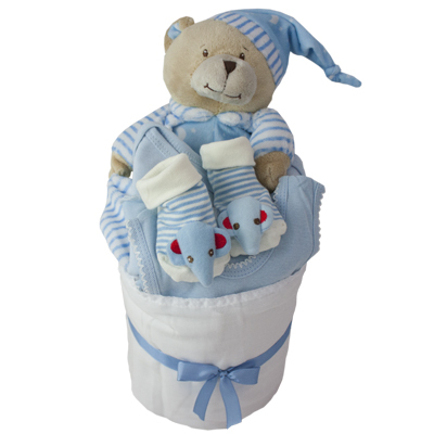 Bed Time Blue Nappy Cake | Baby Hamper | Baby Gift Delivery Australia product photo