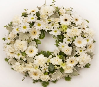 Serene Sympathy Wreath | Sympathy Flowers Deliver product photo