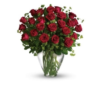 Two Dozen Red Roses in a Vase| Romantic Gift For Valentines Day product photo