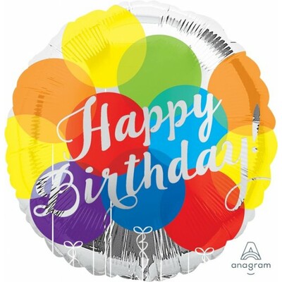 Happy Birthday Metallic Foil Balloon - (BNE Delivery)