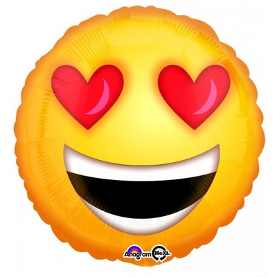 Love Heart Eyes Emoji Foil Balloon - (BNE Delivery)