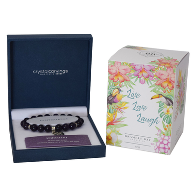 Live, Love, Laugh Candle and Bracelet Gift