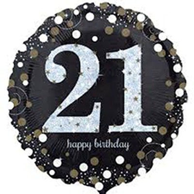 Sparkling 21st Birthday Foil Balloon- (BNE Delivery)