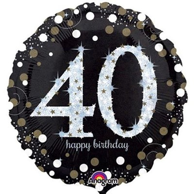 Sparkling 40th Birthday Foil Balloon- (BNE Delivery)