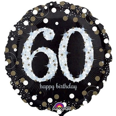 Sparkling 60th Birthday Foil Balloon- (BNE Delivery)