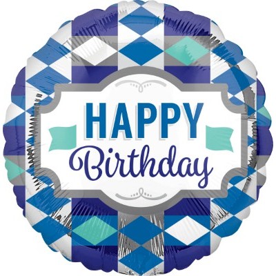 Blue Happy Birthday Foil Balloon (BNE Delivery)