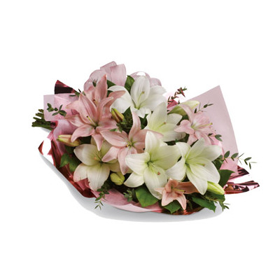 Pink and White Lily Bouquet