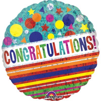 Bright Congratulations Foil Balloon - (BNE Delivery)